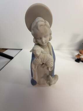 Vintage Ardalt Lenwile Porcelain Figurine of Madonna/Saint with Lamb